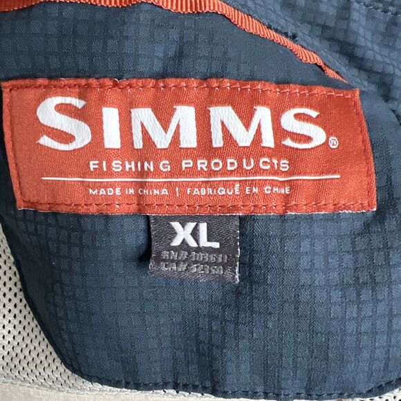 SIMMS Fishing Shirt Men's XL Teal Blue Long Sleeve Vented Snap Outdoor Pockets - Picture 9 of 12